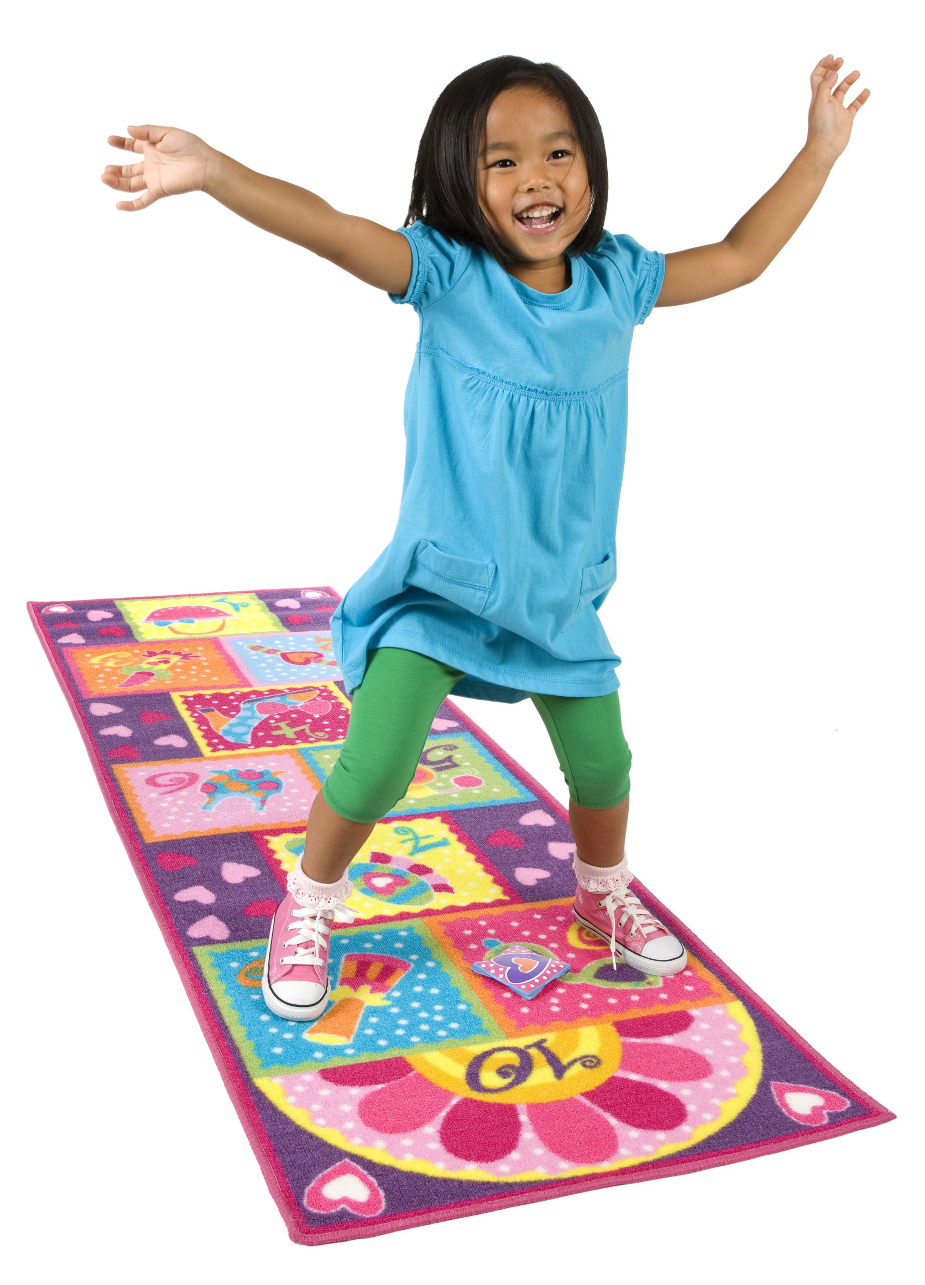 ALEX Toys Active Play Hopscotch Rug - Indoor/Outdoor Kids Floor Game Mat for Jumping & Learning - Perfect for Playrooms, Backyards & Preschool Activities