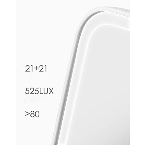 YHomU 10X Magnifying LED Makeup Mirror with Fogless & Flexible Design - Durable Cosmetic Mirror with Suction Cup for Shower, Travel, and Vanity Use