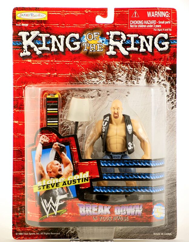 1999 WWF Jakks Pacific Break Down In Your House Stone Cold Steve Austin Action Figure - Collectible Wrestling Toy for Fans & Display - Perfect for WWE Memorabilia Collections & Play Battles