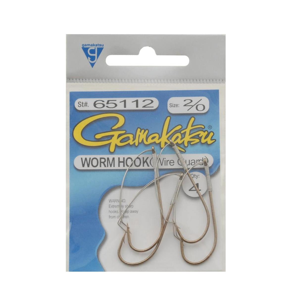 Gamakatsu 65113 Wire Guard Worm Hooks - Premium Fishing Hooks for Bass, Trout & Panfish - Ideal for Freshwater & Saltwater Fishing