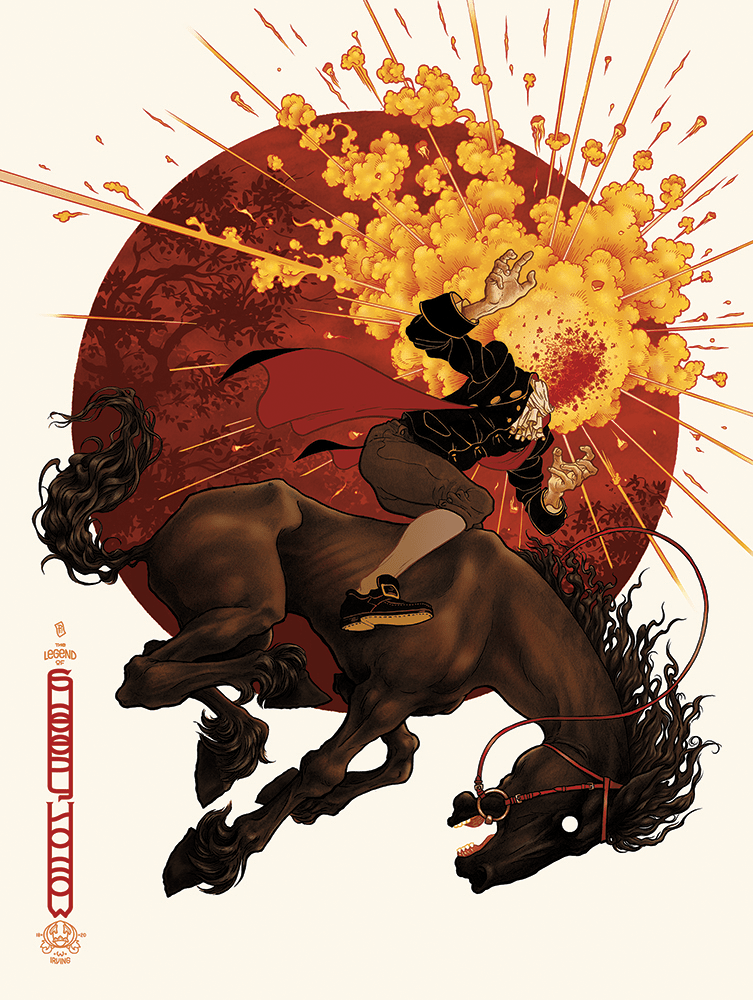 Black Dragon Press x Mondo #04: The Legend of Sleepy Hollow Art Print - Gothic Horror Wall Decor for Home, Office & Halloween Party