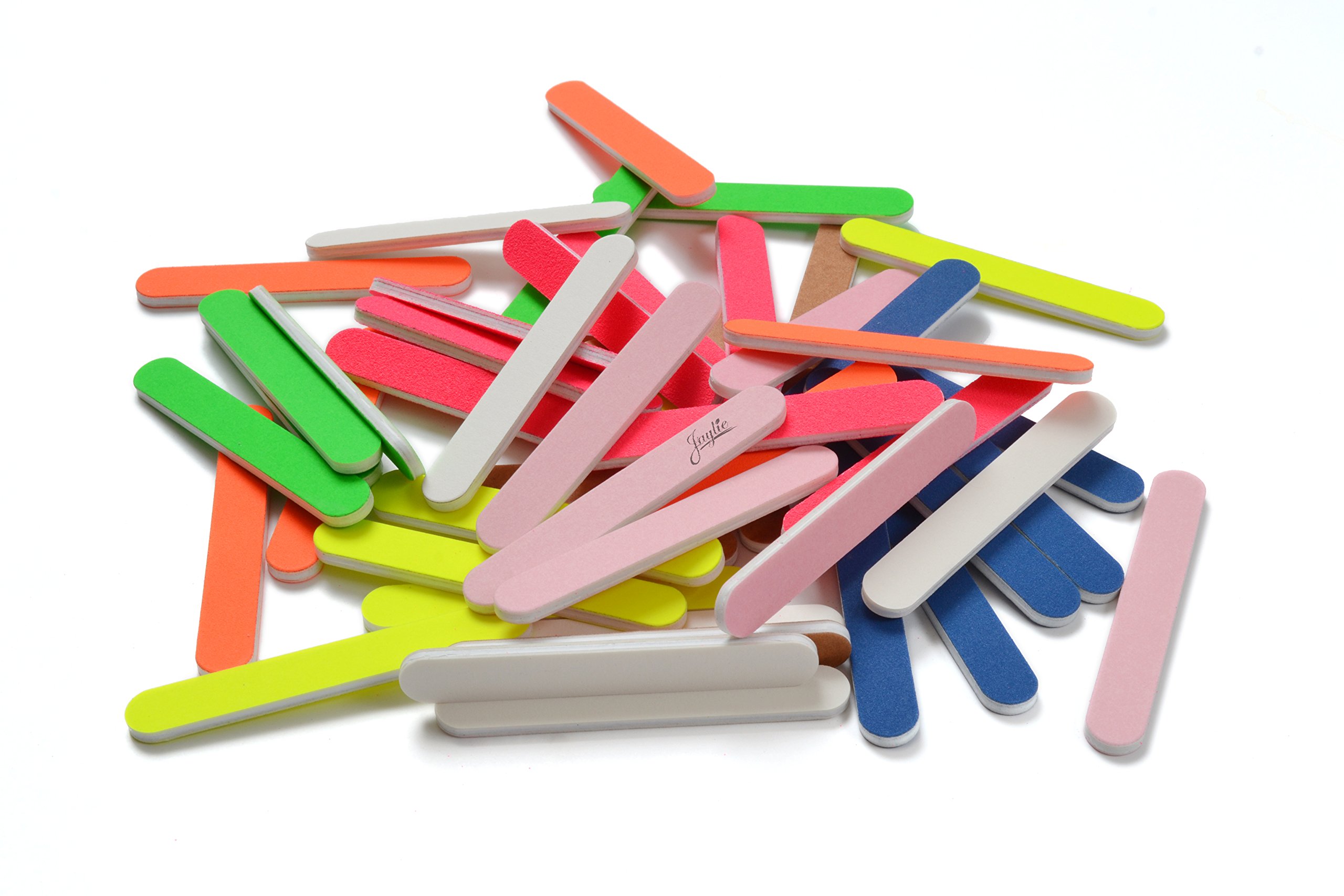 Premium Mini Nail Files & Buffers Set - 50 Pack Colorful Salon Boards (3.5