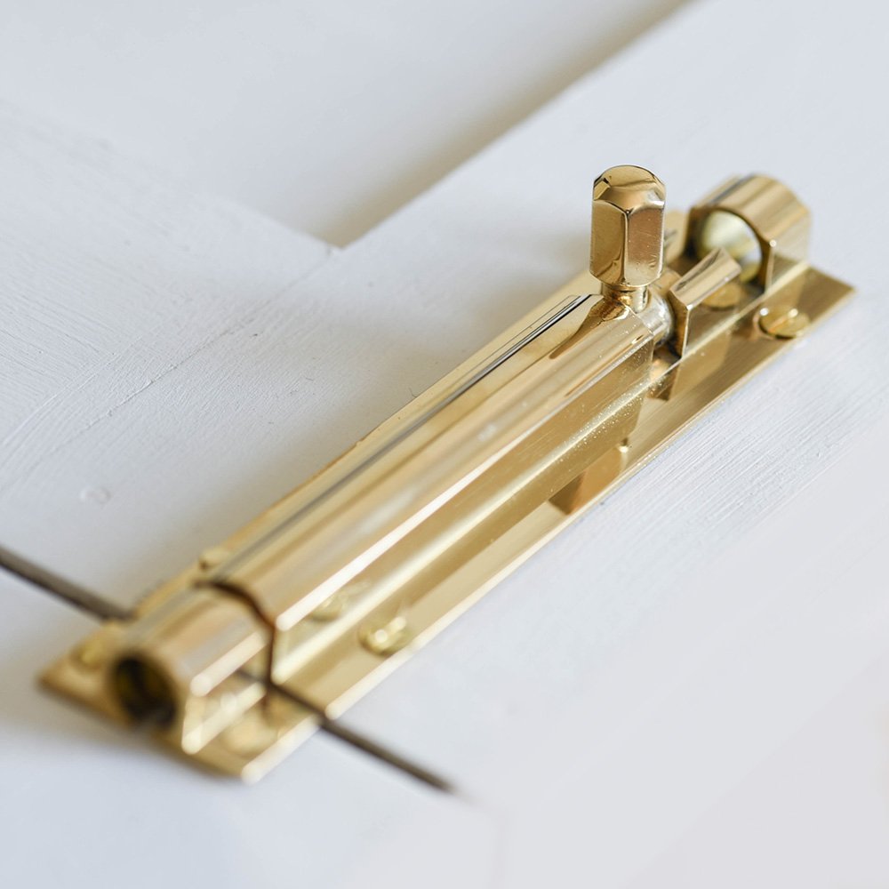 Polished Brass Rounded Barrel Bolt - Heavy Duty Cabinet & Door Latch for Home Security - Perfect for Barn Doors, Sheds, Gates & Furniture