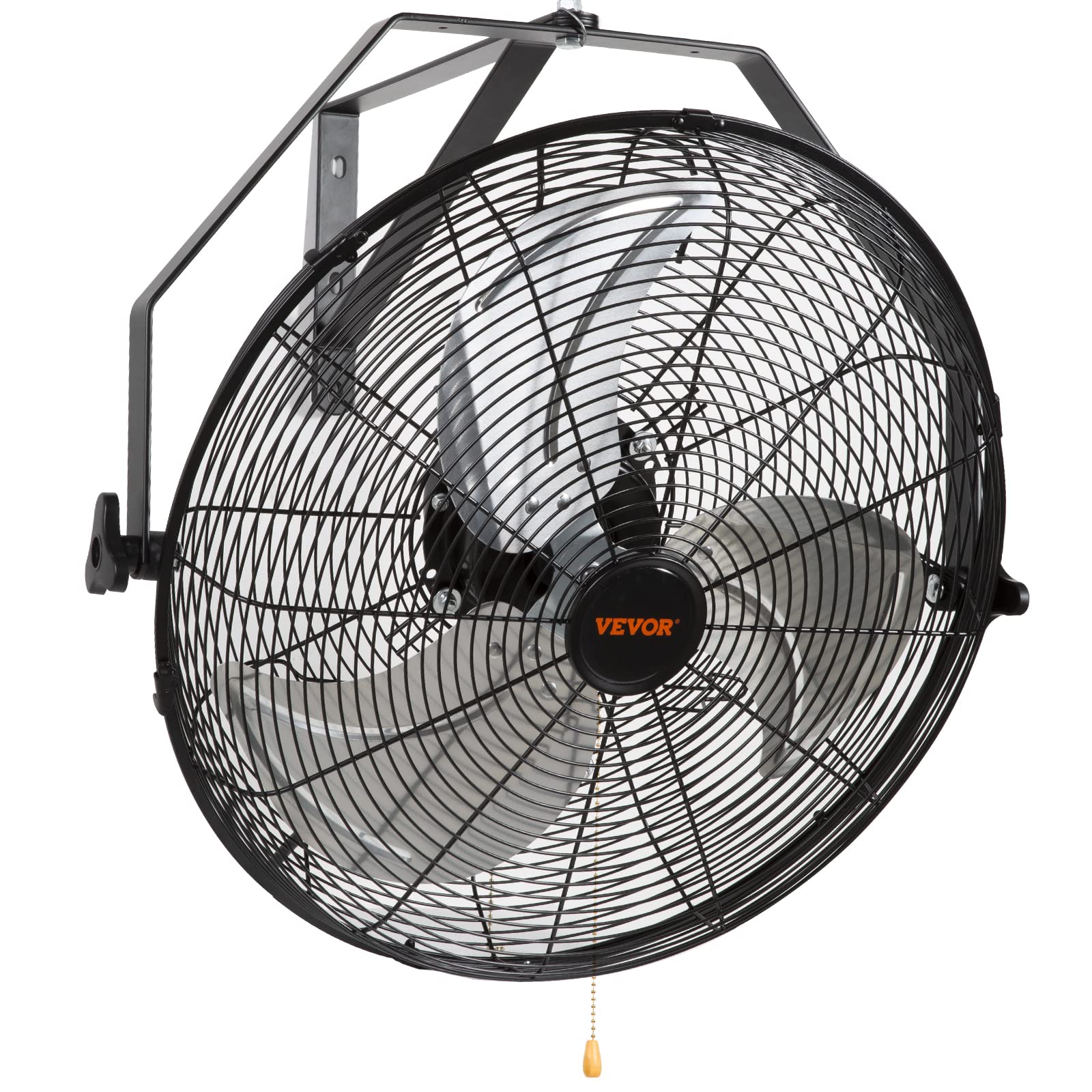 VEVOR 18 Inch Wall Mount Fan - 3-Speed IP44 Waterproof Industrial Fan, 4150 CFM High Velocity Wall Mounted Fan for Outdoor, Commercial, Residential Use - Perfect for Greenhouse, Workshop, Patio, Warehouse & Garage - Black, ETL Certified Safety Fan