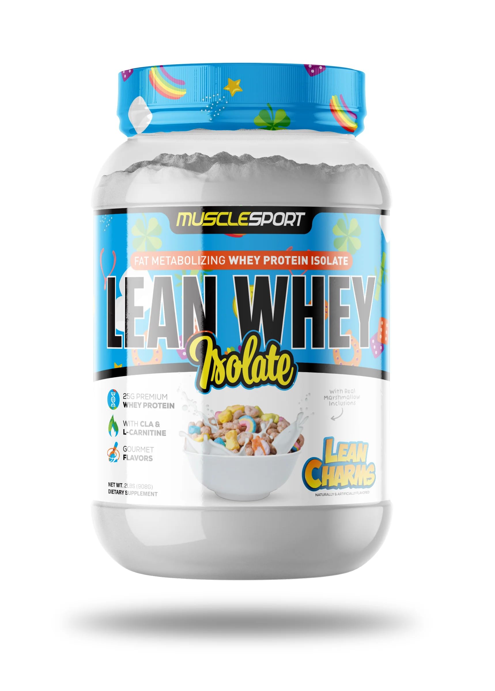 Musclesport Lean Whey Revolution™ Protein Powder - Whey Protein Isolate - Low Calorie, Low Carb, Low Fat - 25g Protein per Scoop (2lb, Lean Charms) - Perfect for Post-Workout Recovery & Weight Management