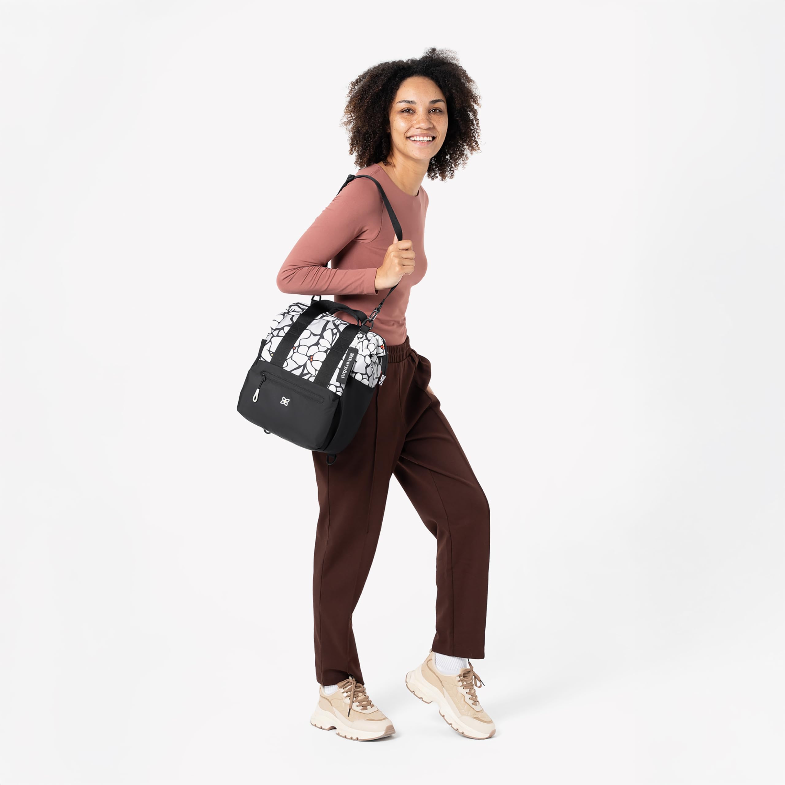 Sherpani Dispatch Convertible Backpack Tote for Women - Travel Laptop Backpack & Crossbody Bag, Fits 14 Inch Laptop (Magnolia) - Perfect for Work Commute, College Campus & Weekend Getaways