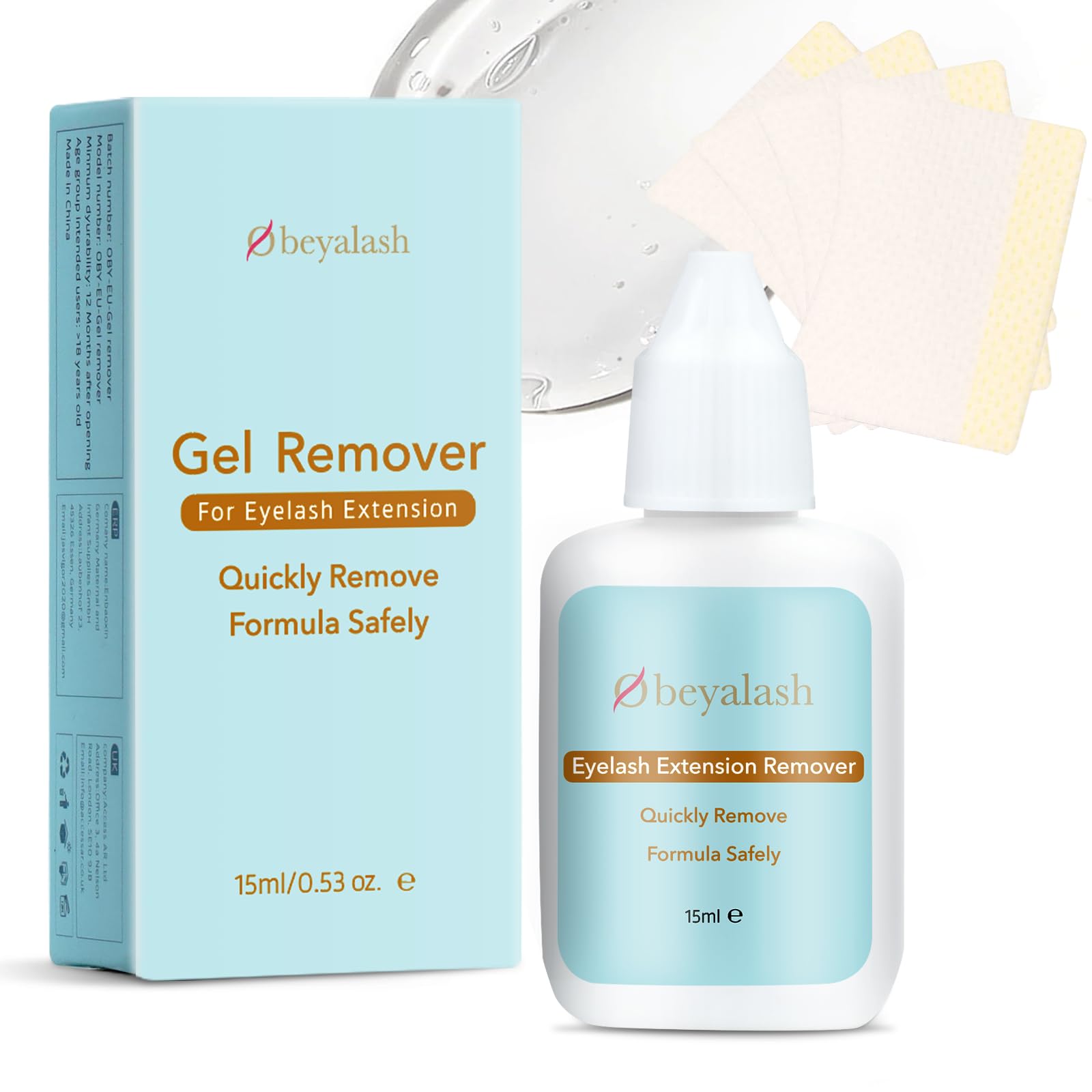 Obeyalash Eyelash Extension Remover - Gentle Lash Glue & Individual Lashes Remover (15ml) | Safe for Professional & Home Use | Perfect for Salon Treatments & DIY Lash Care