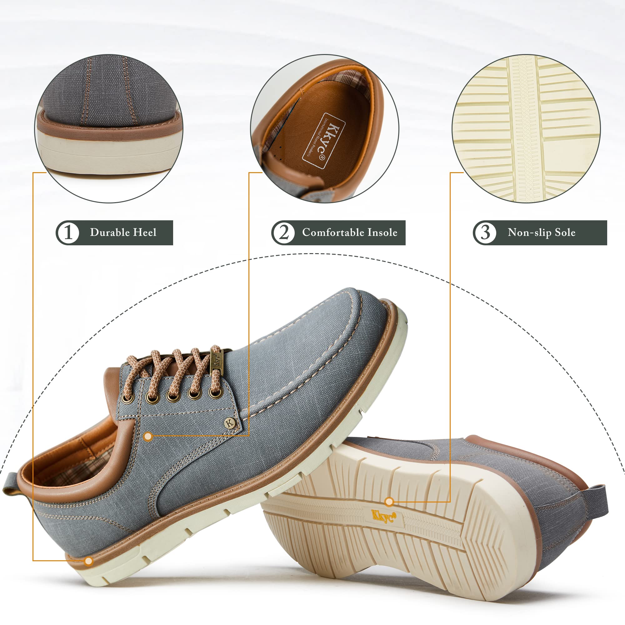 KKYC Men's Comfortable Casual Shoes - Slip On & Lace Up Sneakers for Walking, Work & Everyday Wear
