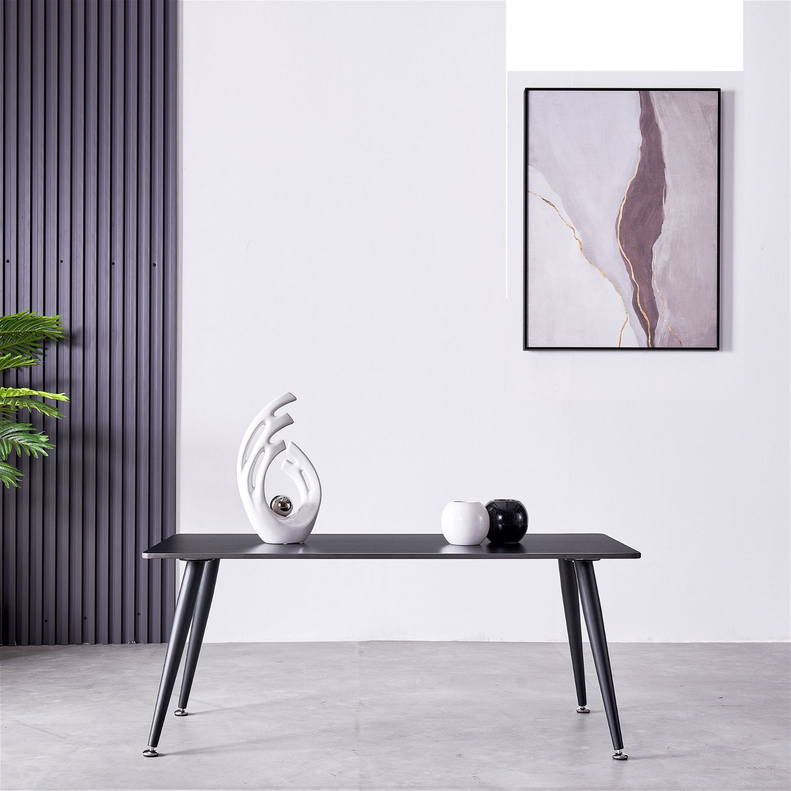 Criterionâ¢ Modern Black Sintered Stone Coffee Table with Sturdy Metal Legs - Perfect for Living Room, Lounge & Office Decor