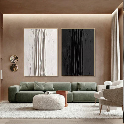 Abstract Textured Painting Canvas Set of 2 - Modern Wall Art for Living Room & Bedroom Decor | #MM283