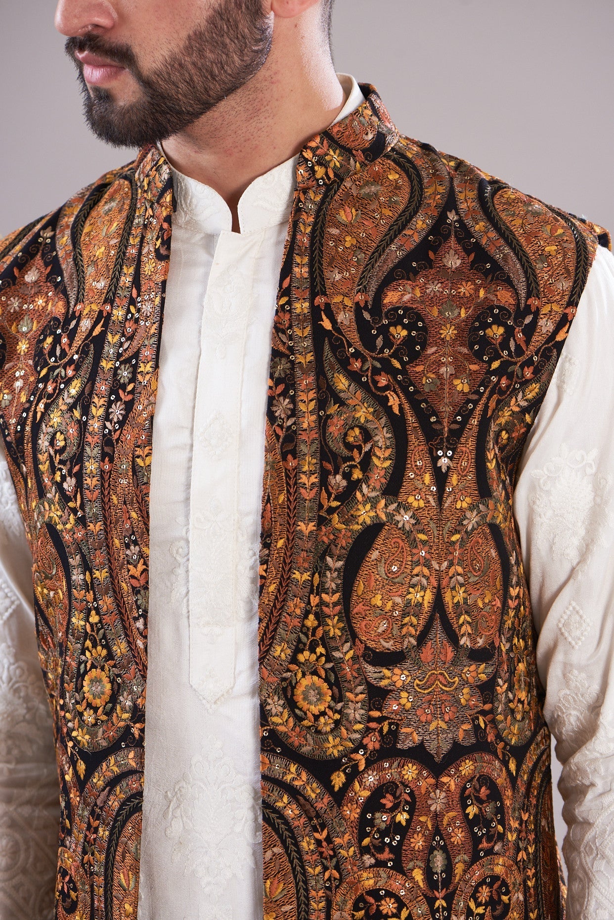 Elegant Kalamkari Long Open Shrug - Handmade Indian Cotton Cover-Up for Women - Perfect for Boho Outfits, Beachwear & Casual Dressing