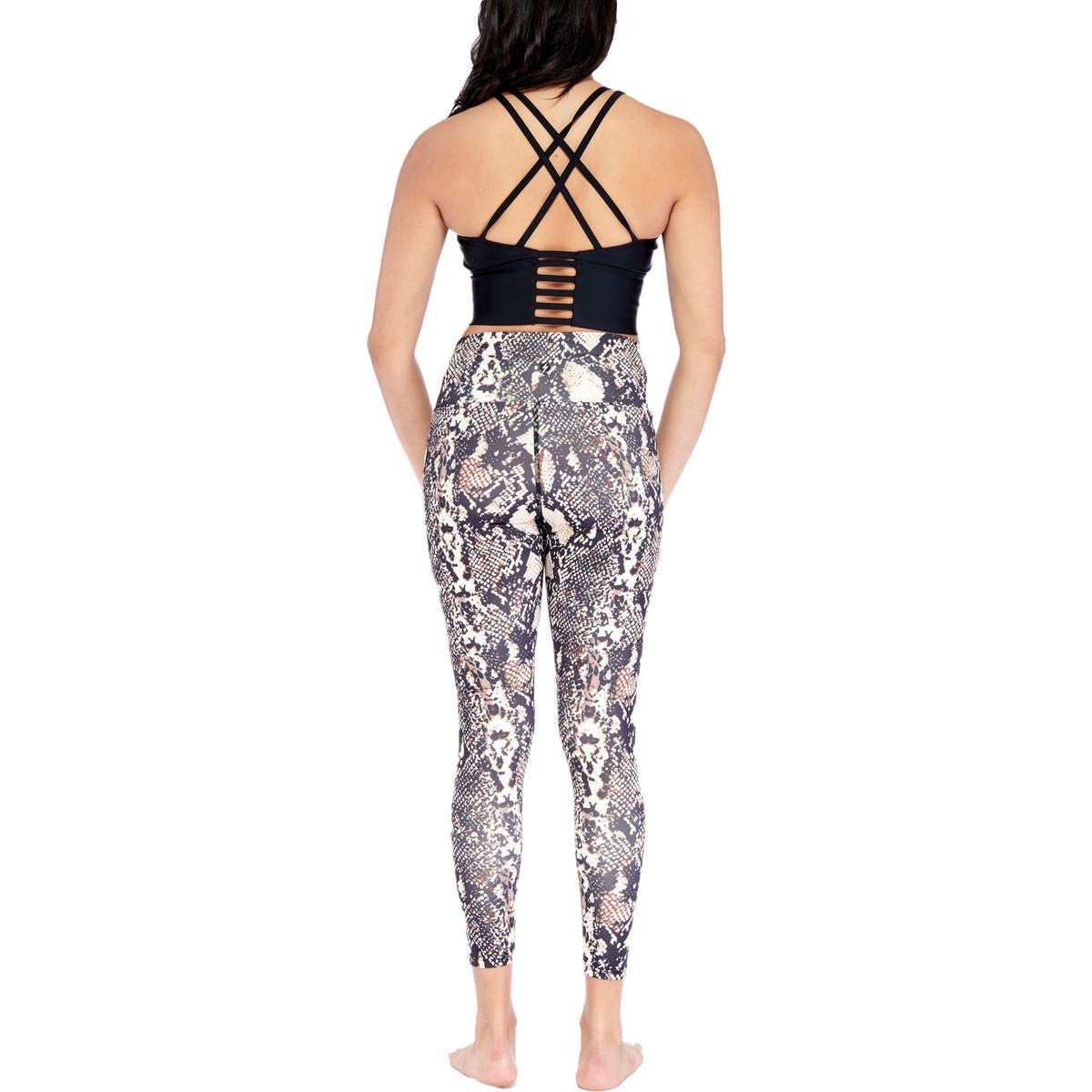 Electric Yoga Pants for Women - Snake Print High Waisted Workout Leggings - Gray Stretchy Gym Tights for Yoga, Pilates & Running - Perfect for Fitness, Lounge & Travel