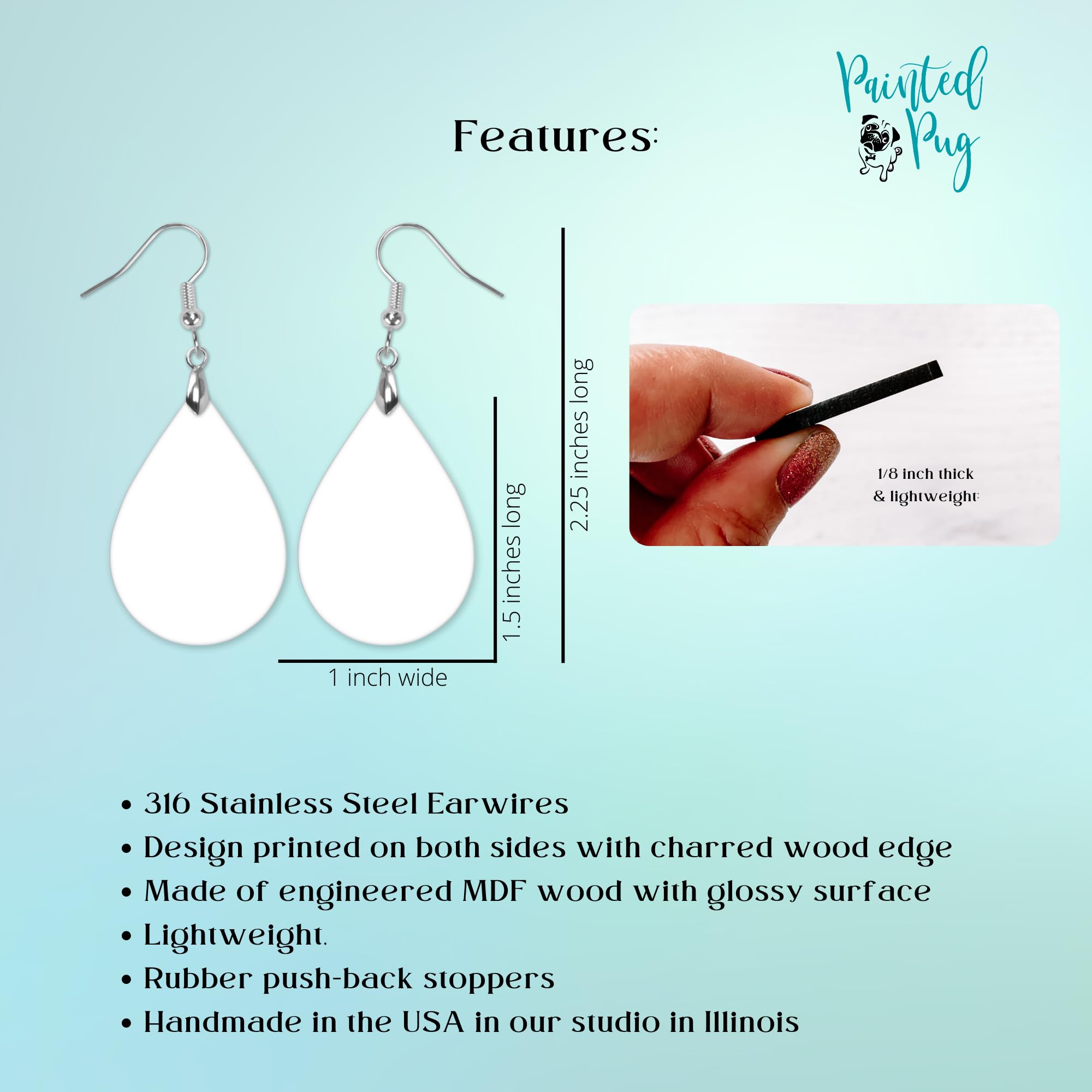 Handmade Wooden Bunny Dangle Drop Earrings for Women - Purple & Pink Easter Jewelry by The Painted Pug | Perfect for Spring Celebrations, Easter Gifts & Party Accessories