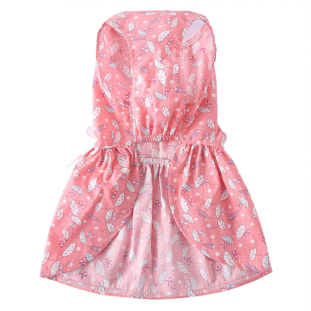 Oncpcare Pink Floral Lace Dog Dress - Princess Costume for Small Dogs & Cats | Summer Pet Outfits for Puppies & Female Pets | Perfect for Parties, Photo Shoots & Special Occasions