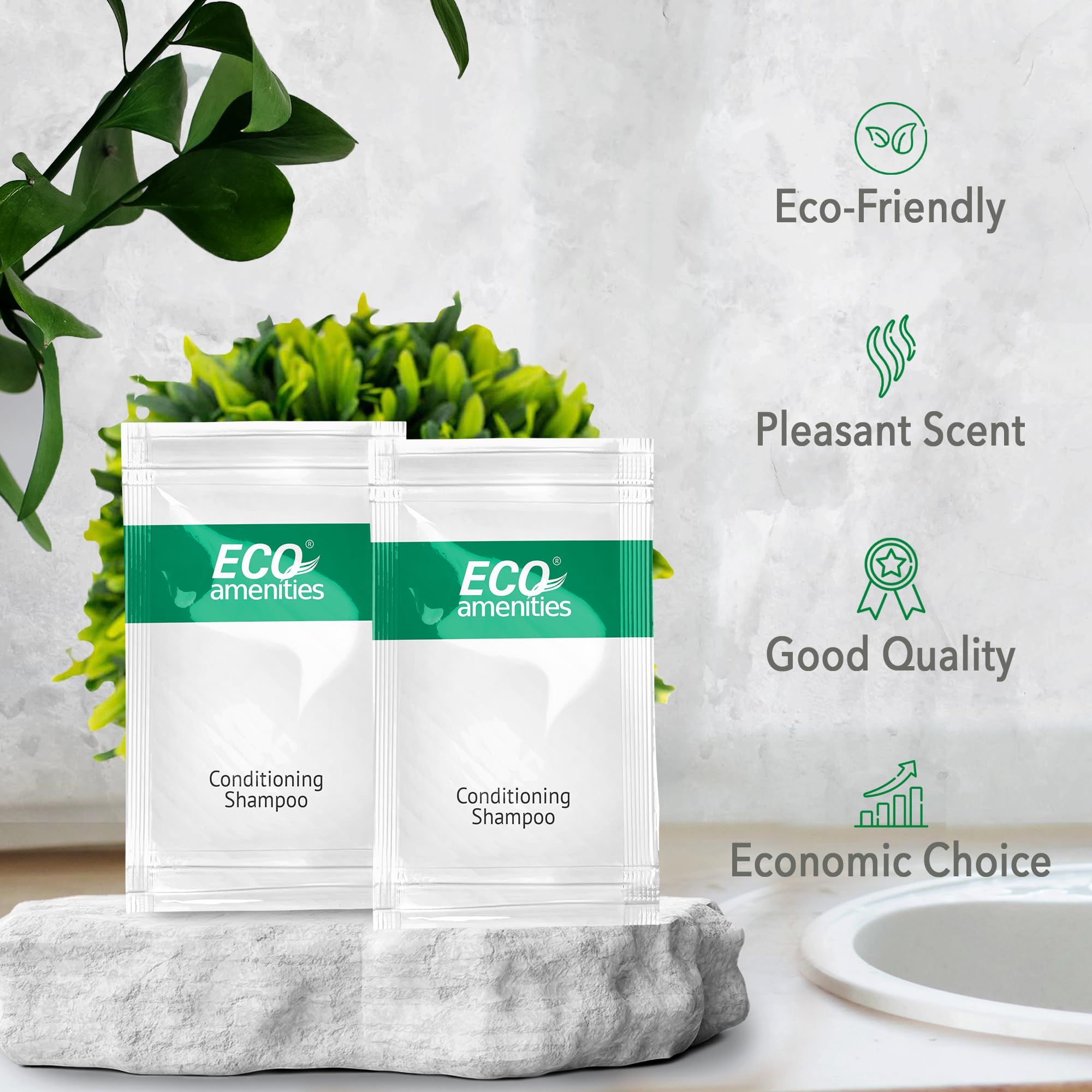 Bulk ECO Sachet Individually Wrapped Travel Toiletries - 100 Pack Mini Hotel Shampoo & Conditioner 2-in-1 (10ml Each) | Perfect for Hotels, Gyms, Travel Kits & Guest Amenities