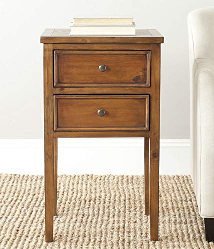 Safavieh American Homes Collection Toby Off-White Birch End Table - Modern Nightstand for Bedroom, Living Room, or Office - Solid Wood Side Table with Storage Shelf