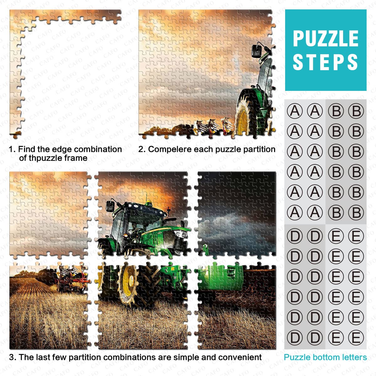 1000 Piece Tractor & Wheat Harvester Farm Puzzle for Adults & Kids - Challenging Educational Toy, Family Game, Home Decor (38x26cm) - Perfect for Stress Relief, Brain Training & Farm-Themed Room Decor