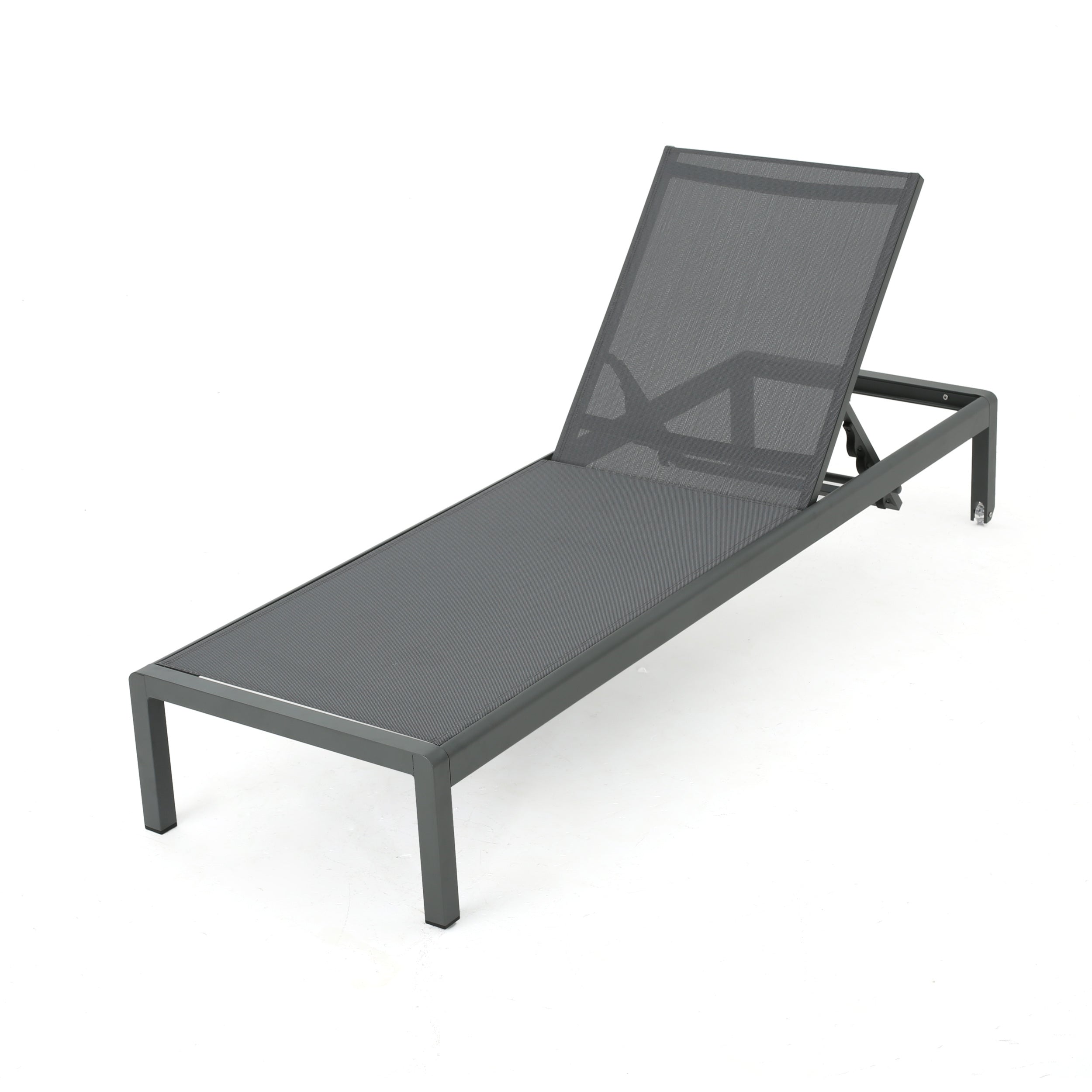 Cape Coral KD Chaise Lounge Grey - Modern Outdoor Patio Furniture for Poolside, Garden, and Backyard Relaxation