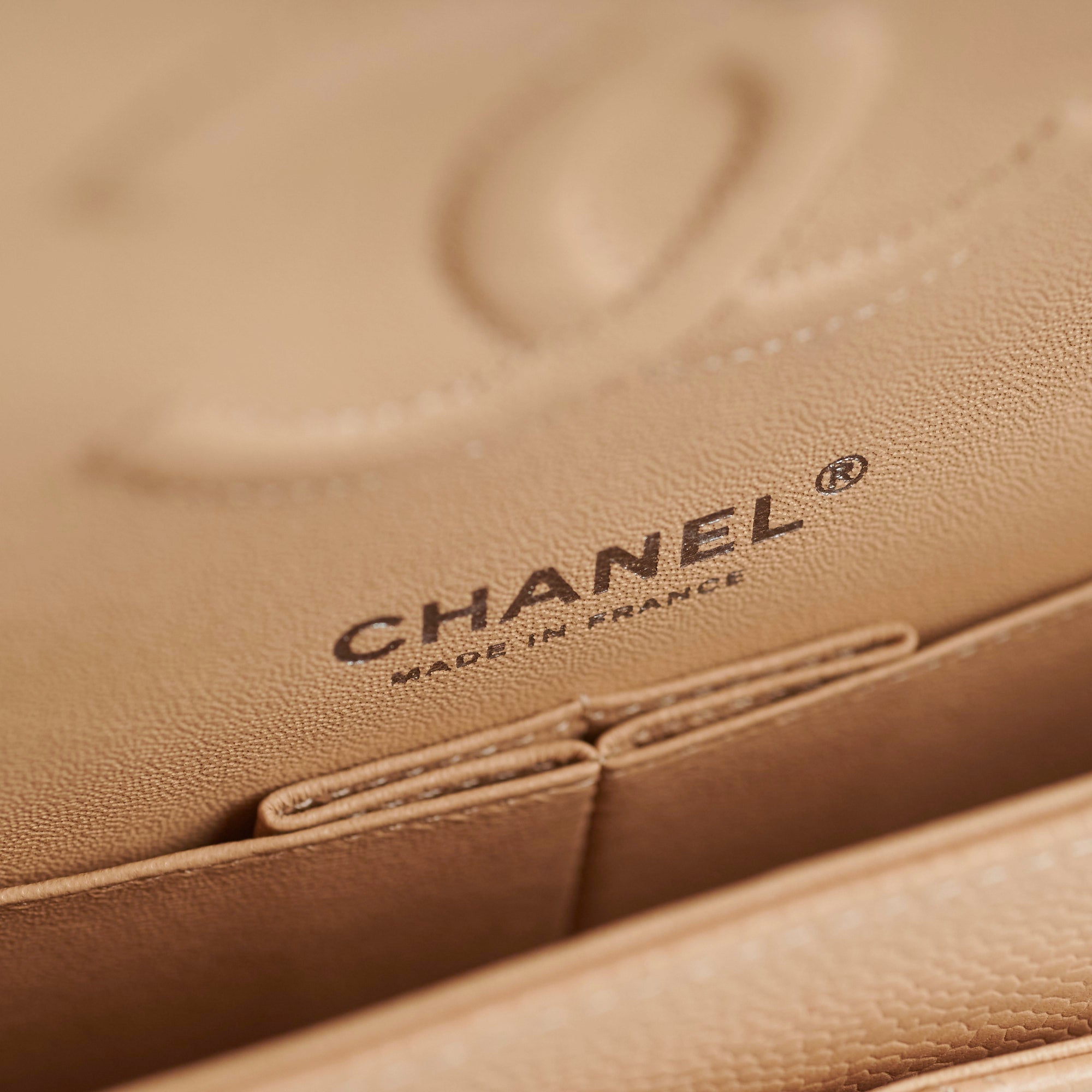 Chanel Classic Flap Bag Medium Size in Beige Caviar Leather with Microchip - 2022 Authentic Luxury Handbag for Women, Perfect for Parties, Work & Everyday Use