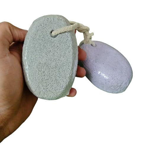 ZAUKY Pumice Stone for Feet - Natural Foot Scrubber to Remove Dead Skin, Calluses & Cracked Heels - Pack of 2 Multicolor Stones for Men & Women - Perfect for Pedicures, Home Spa & Foot Care Routine