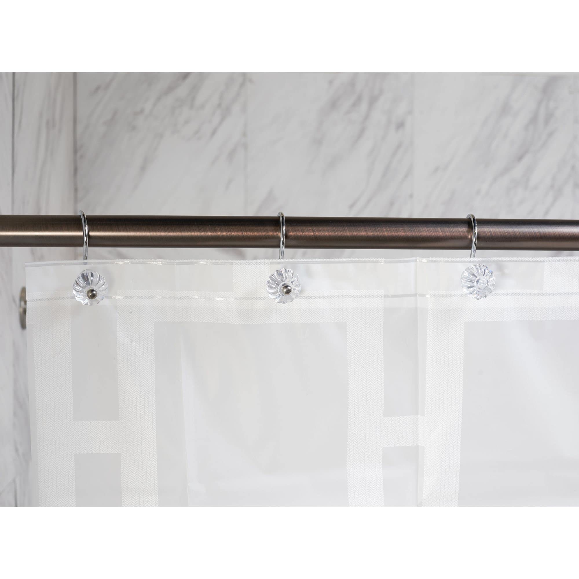 Elegant Home Fashions Shower Curtain Hooks - 12 Pack Chrome-Plated Metal Hooks for Bathroom, Shower, and Closet Organization - Rust-Resistant & Durable for Daily Use