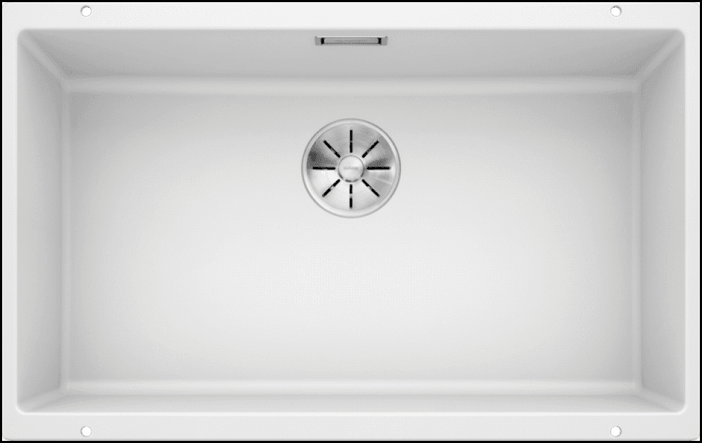 Blanco SUBLINE700UWK5 700mm White Undermount Kitchen Sink - Perfect for Modern Kitchens, Dishwashing & Food Prep