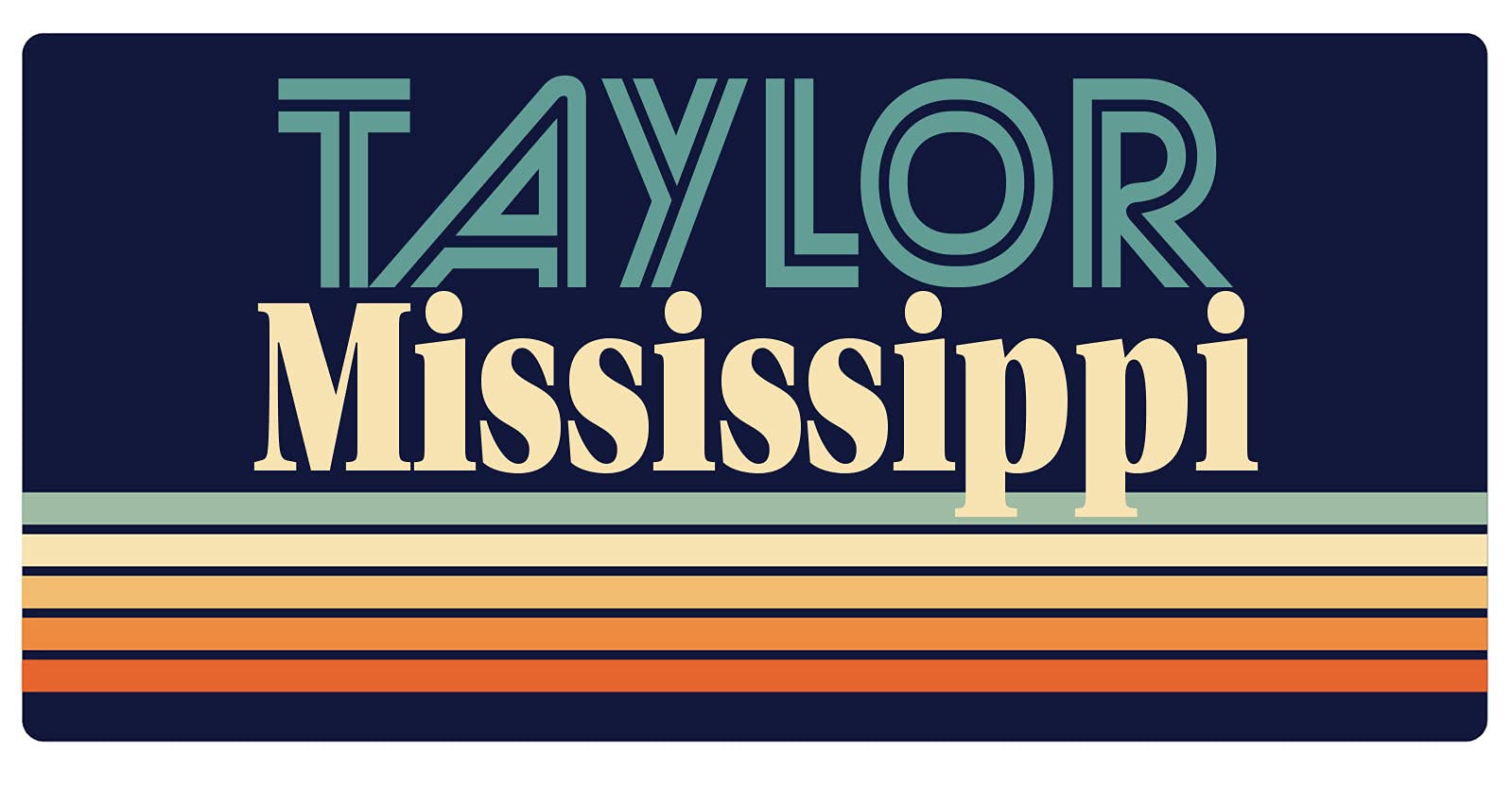 Taylor Mississippi 5 x 2.5-Inch Retro Design Refrigerator Magnet - Vintage Style Decorative Fridge Magnet for Home, Office & Dorm Room Decor