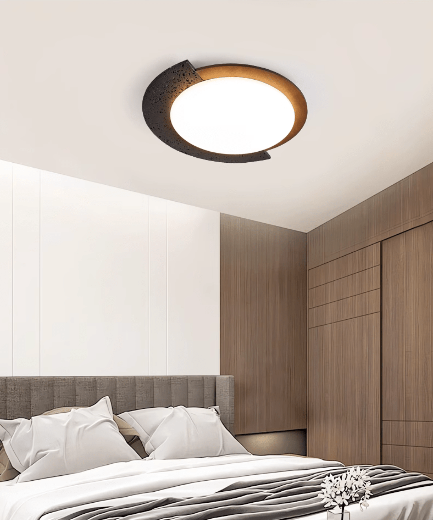 Modern Blackhole Stone Ceiling Light Fixture - Dimmable LED Chandelier for Living Room, Bedroom & Dining Room - Elegant Home Decor Lighting for Indoor Spaces