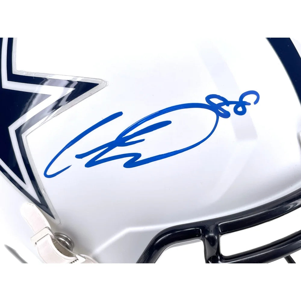 Authentic Ceedee Lamb Autographed Dallas Cowboys Full-Size White Matte Helmet with COA - Perfect for NFL Collectors, Sports Memorabilia Displays & Cowboys Fan Gifts