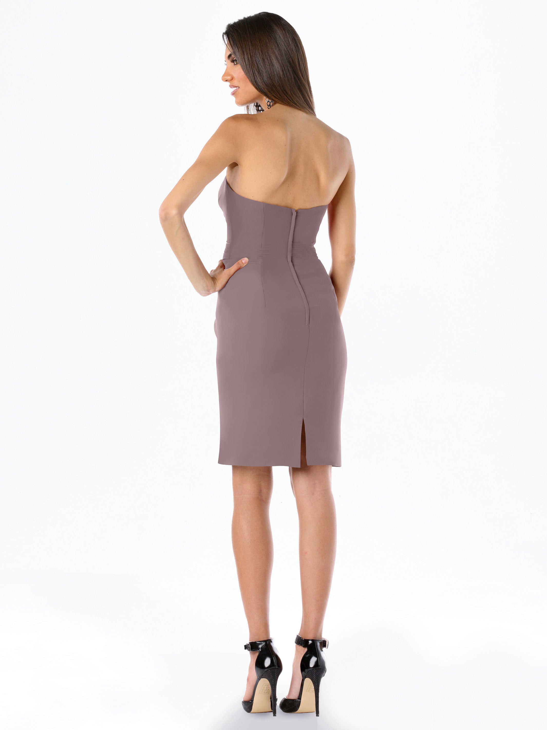 Elegant 80041 Knee-Length Chiffon Bridesmaid Dress with Sweetheart Neckline - Perfect for Weddings, Parties & Formal Events