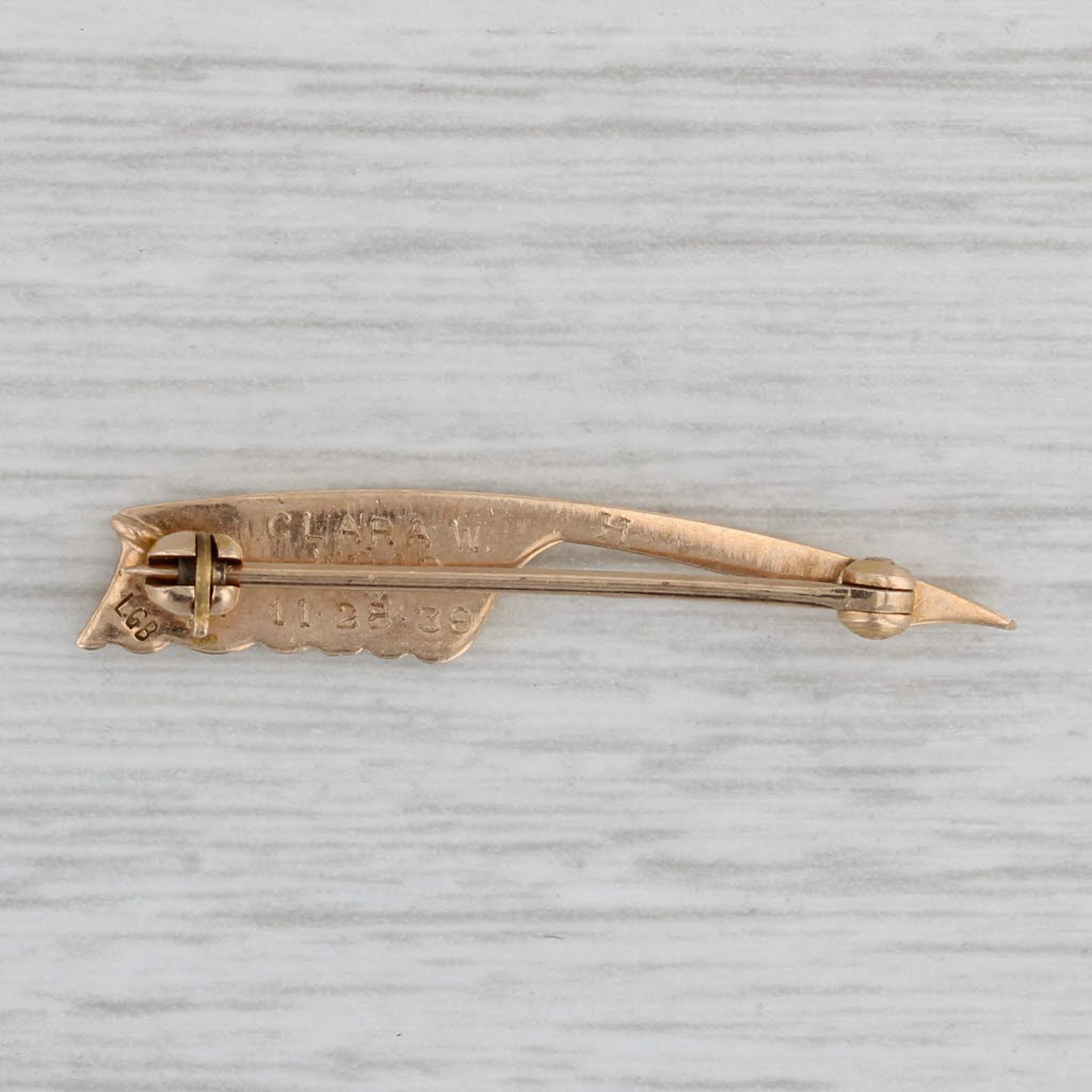 10k Gold Alpha Xi Delta Quill Pin - Vintage Greek Sorority Badge Jewelry for Sorority Sisters, Initiation Gifts & College Greek Life Events