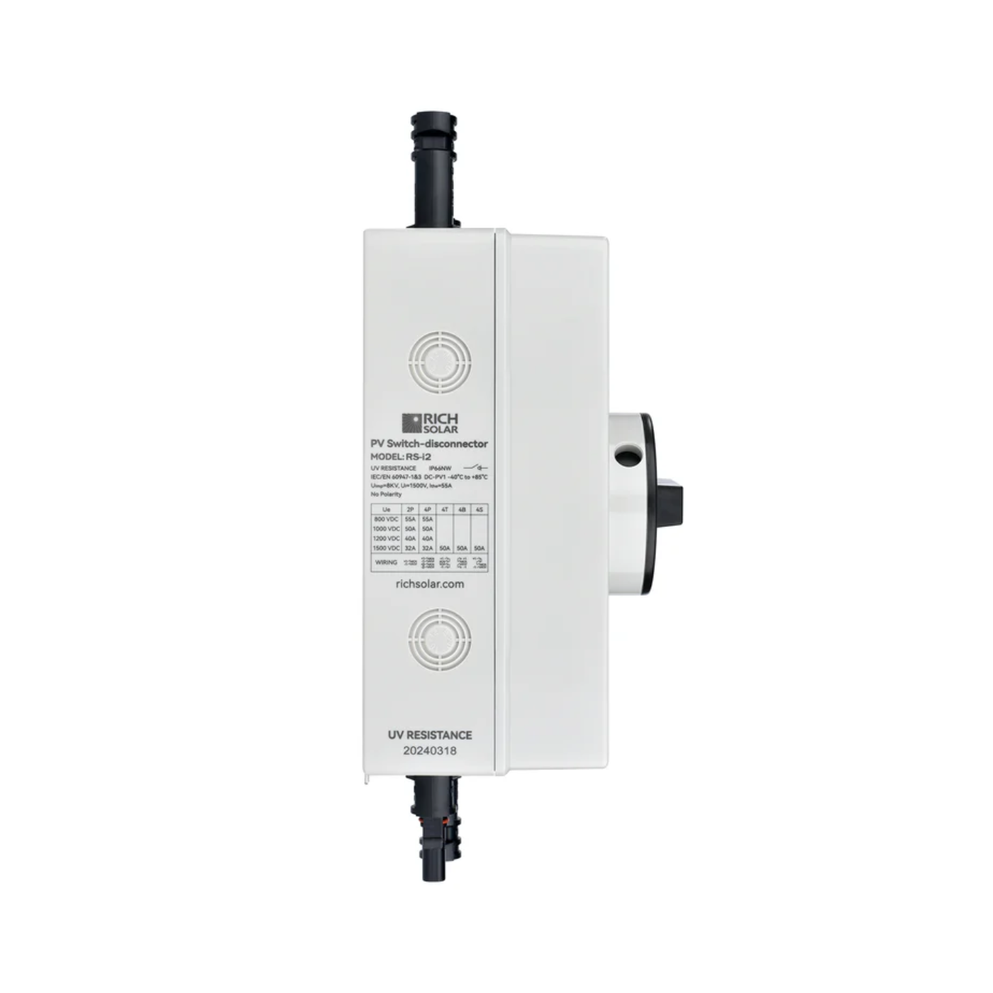 Rich Solar 30A 600V DC PV Disconnect Switch - Heavy Duty Solar Panel Isolator for Off-Grid Systems, RV, Marine & Home Solar Power Applications