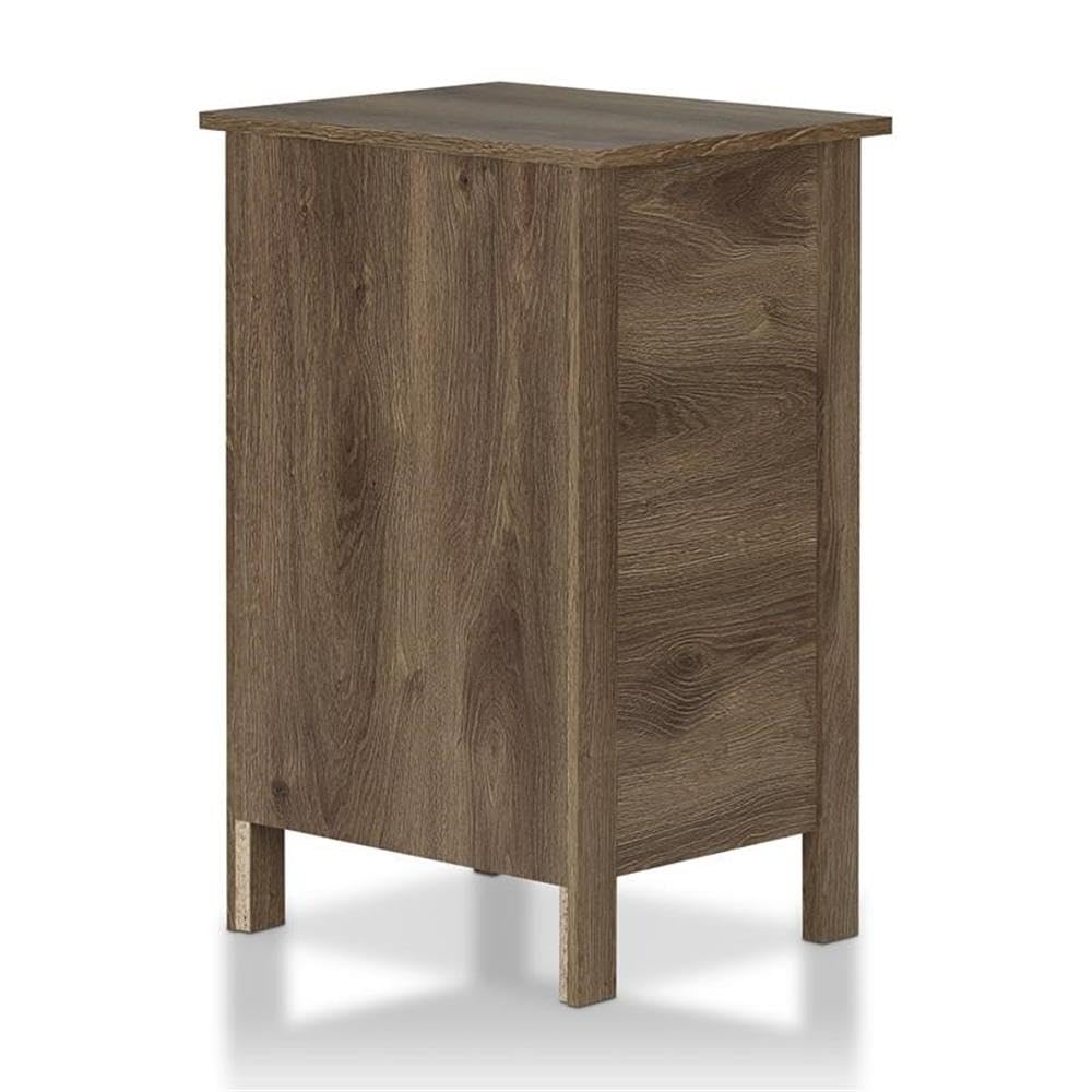 Furniture of America Daena Rustic Wood 3-Drawer Nightstand in Distressed Walnut - Vintage Bedside Table for Bedroom, Living Room & Guest Room