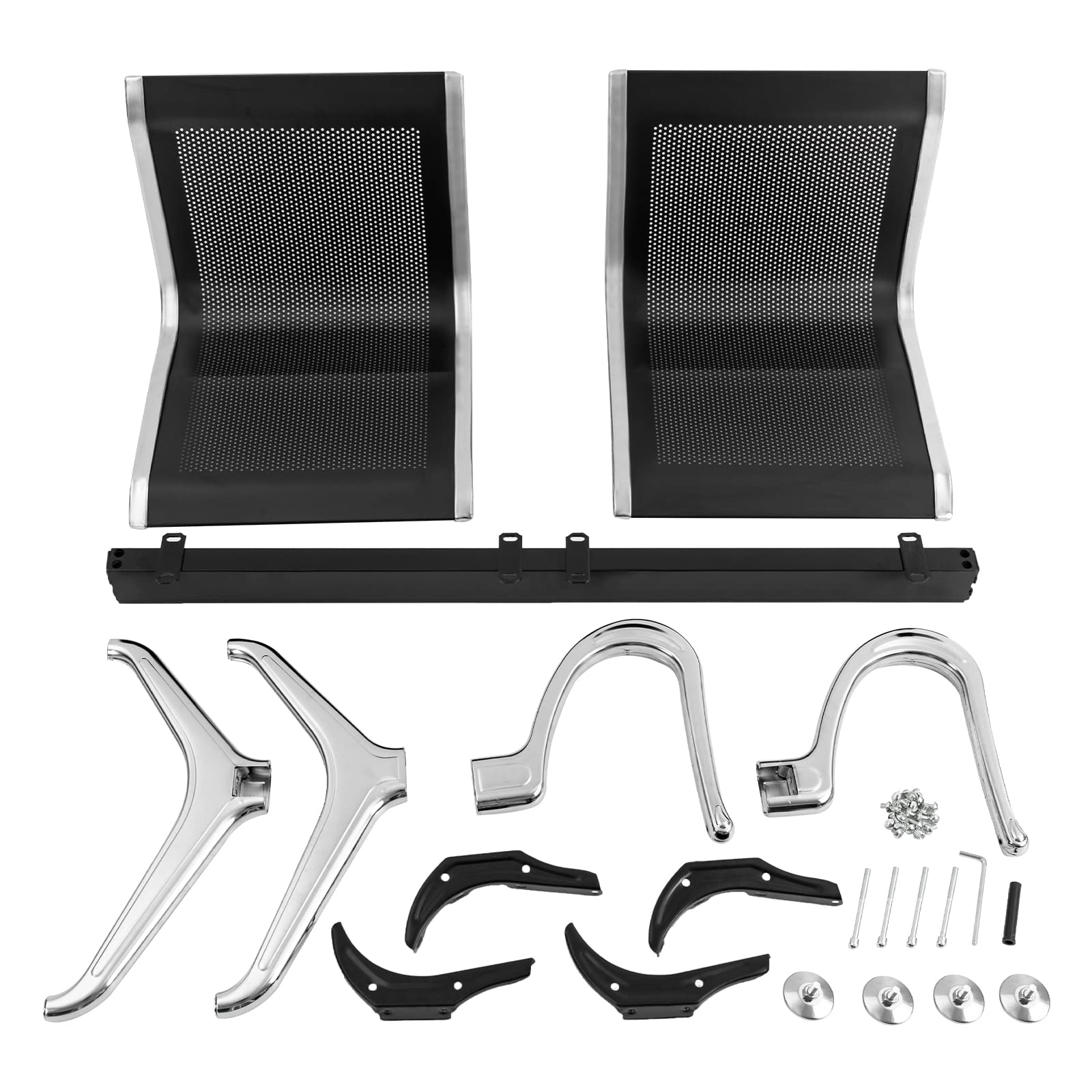 5-Seat Reception Chairs for Office & Airport Waiting Areas - Black