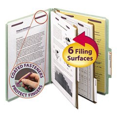 3 Pack SMD14076 Pressboard Classification Folders with Tabs - Letter Size, 6-Section Organizer, Gray-Green (10/Box) - Perfect for Office Filing, School Projects & Document Organization