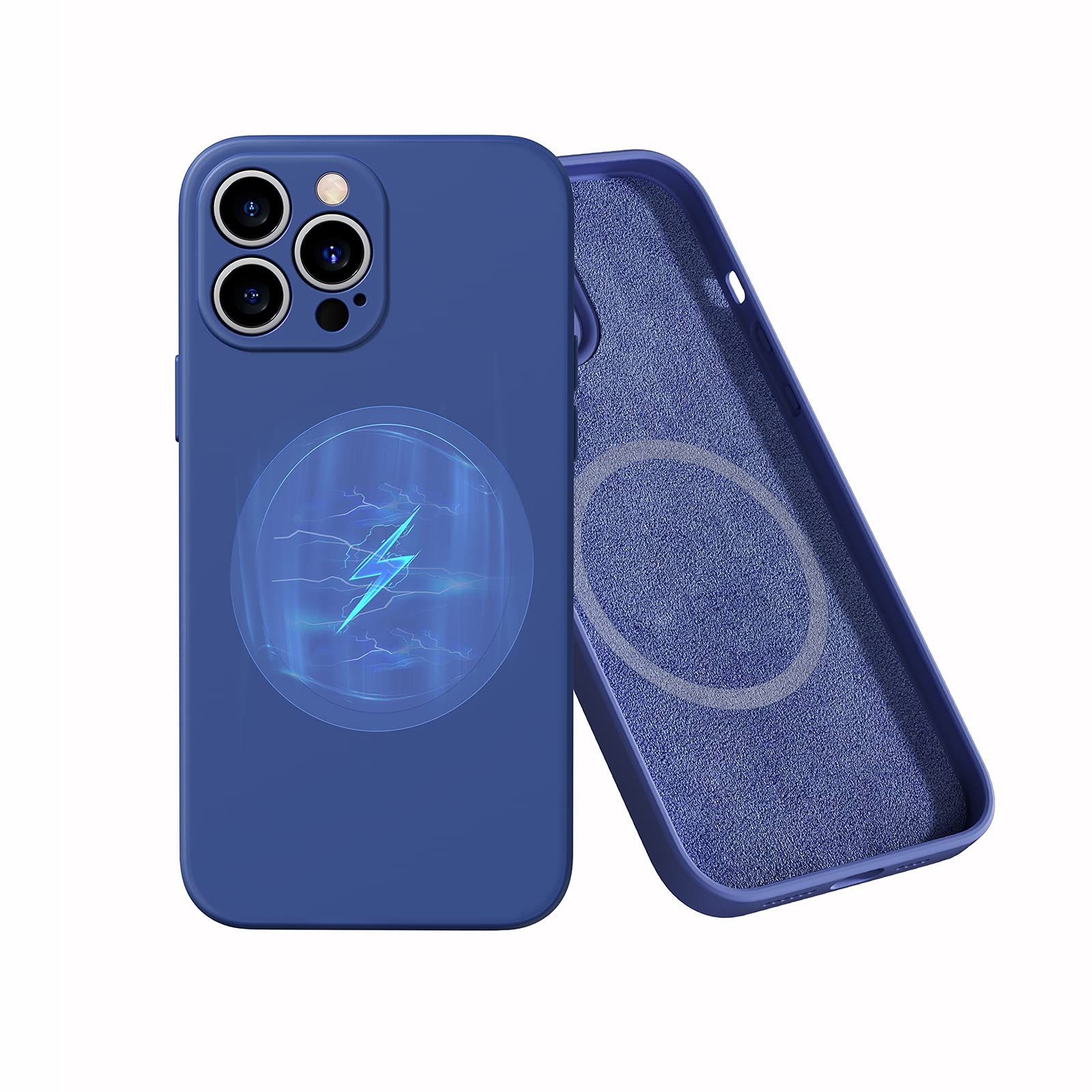 Ultra Thin Magnetic Silicone Case for iPhone 13 with MagSafe Wireless Charging - Shockproof Anti-Scratch TPU Soft Protective Cover (6.1 Inch, Blue) - Perfect for Everyday Use, Travel & Wireless Charging Convenience