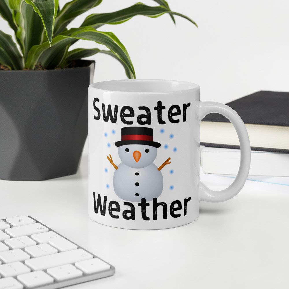 Cozy Sweater Weather Coffee Mug - Insulated Campfire Mug for Hot Drinks - Perfect Christmas Gift for Coffee Lovers - Winter-Themed Snowman Design - Ideal for Camping, Office & Holiday Gatherings