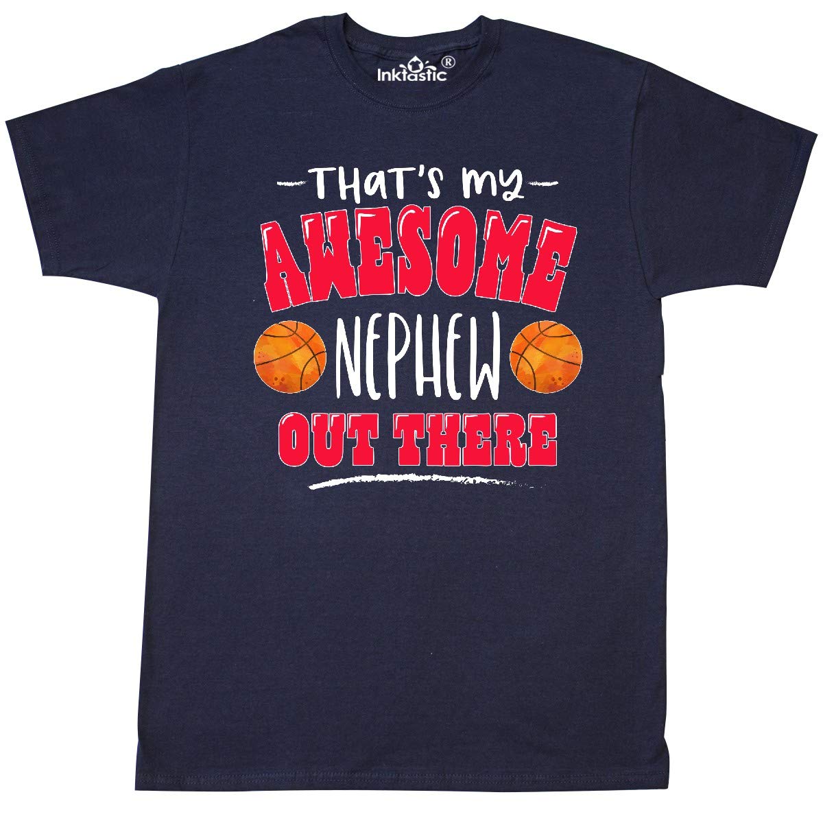Inktastic That's My Awesome Nephew Basketball T-Shirt - Funny Uncle Gift for Basketball Lovers, Perfect for Game Day & Family Gatherings