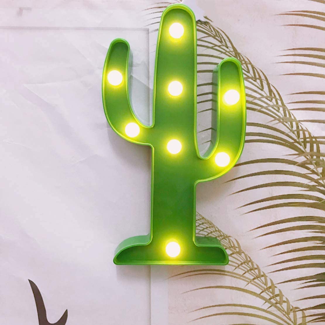 Cloud Marquee Sign Lamp - Battery Operated Moon Night Light with Cactus Design | Perfect for Bedroom Decor, Nursery Lighting & Romantic Atmosphere