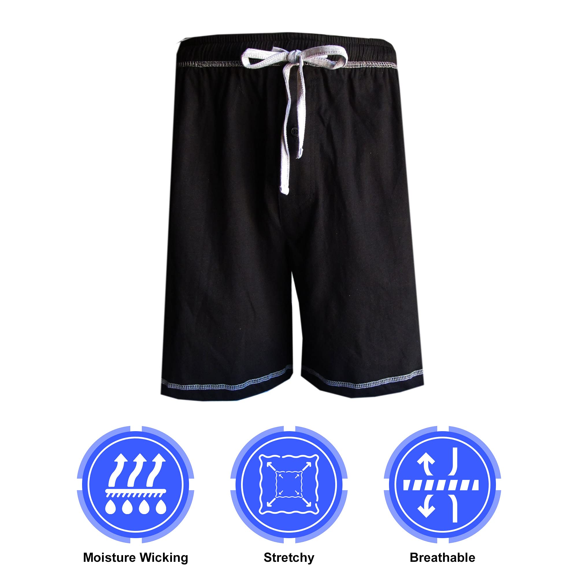 Brave Men's Cotton Super Soft Knit Lounge Shorts - Comfortable Sleepwear & Relaxing Homewear for Lounging, Sleeping & Casual Wear
