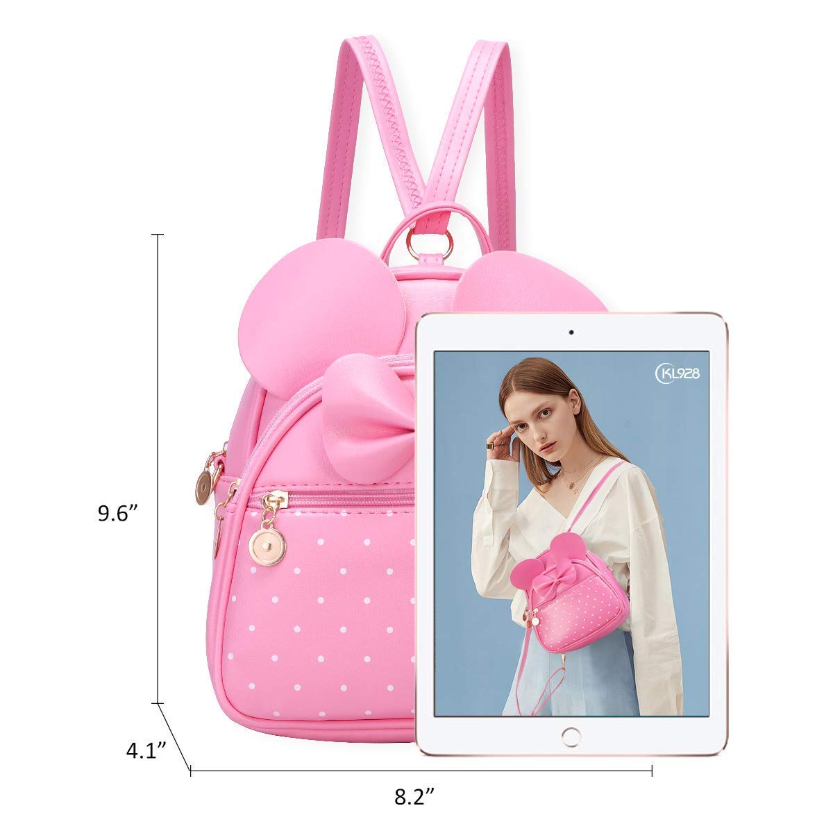 Stylish Pink PU Leather Backpack for Women & College Students - Perfect for School, Travel, and Everyday Use