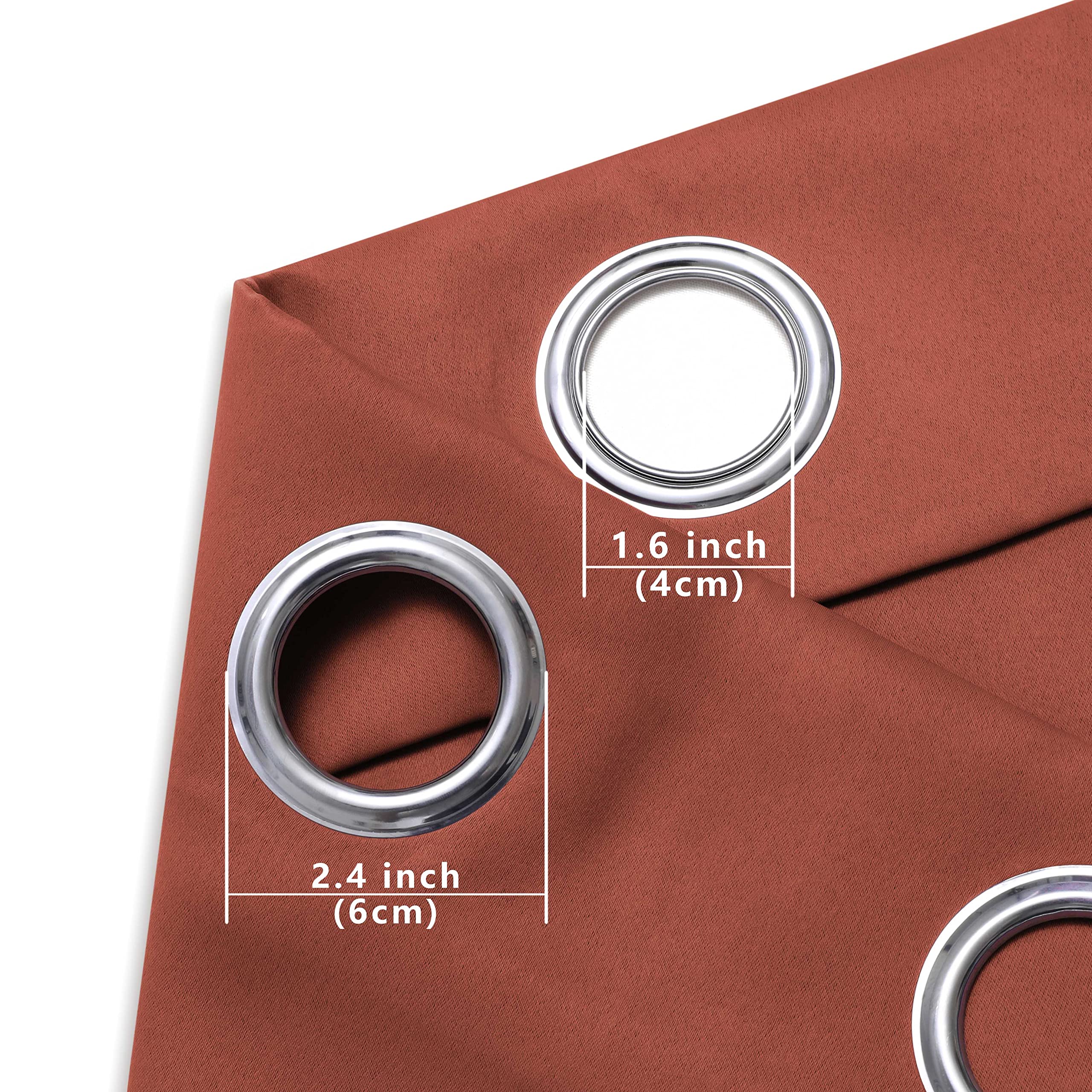 Burnt Orange Pumpkin Rust Short Blackout Curtains - 24 Inch Length for Kitchen, Bathroom, Camper & RV - Room Darkening Grommet Cafe Curtains in Terracotta, Ochre & Tangerine - Perfect for Fall Decor, Cozy Home & Seasonal Window Treatments