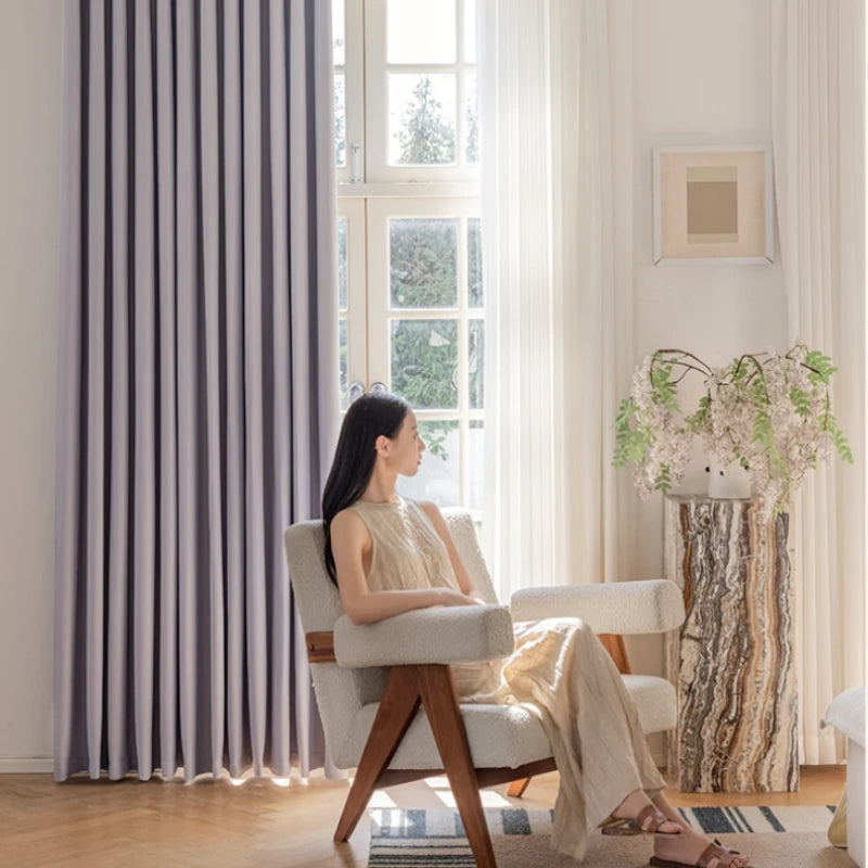 Amina Chenille Blackout Curtains - Thermal Insulated Custom Window Drapes for Bedroom & Living Room - Noise Reducing & Light Blocking for Better Sleep & Privacy