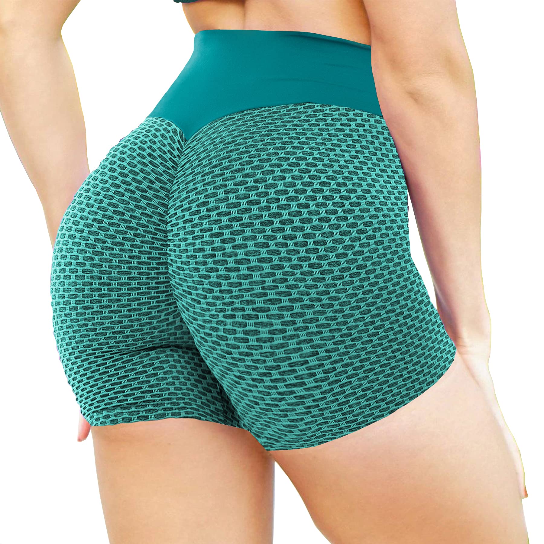 GYMSPT Women's High Waisted Scrunch Butt Lifting Biker Shorts - Tummy Control Workout & Yoga Shorts for Gym, Running, and Fitness Training