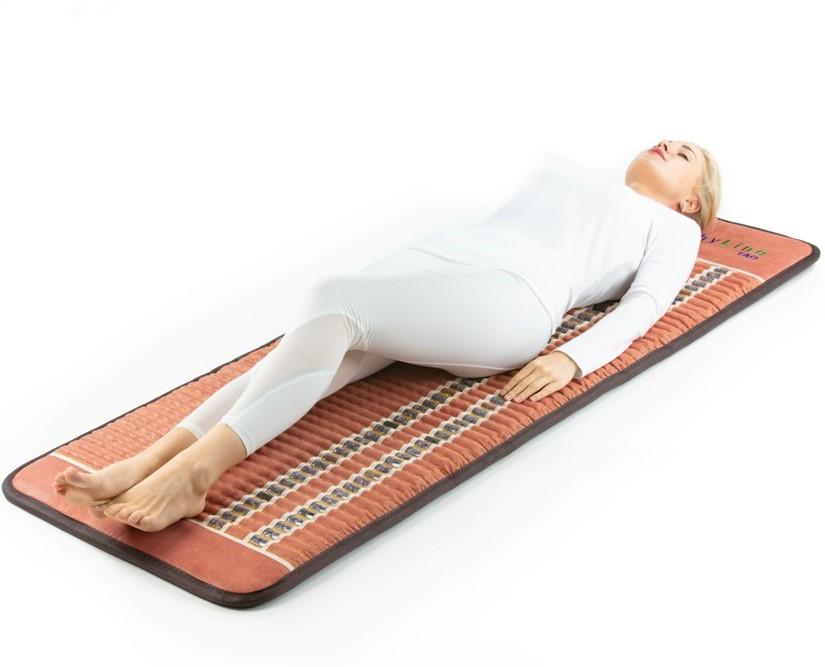 Premium Full-Sized TAO Gemstone Mat with 5 Natural Healing Therapies - Acupressure, Pain Relief & Relaxation for Home Spa, Yoga & Meditation