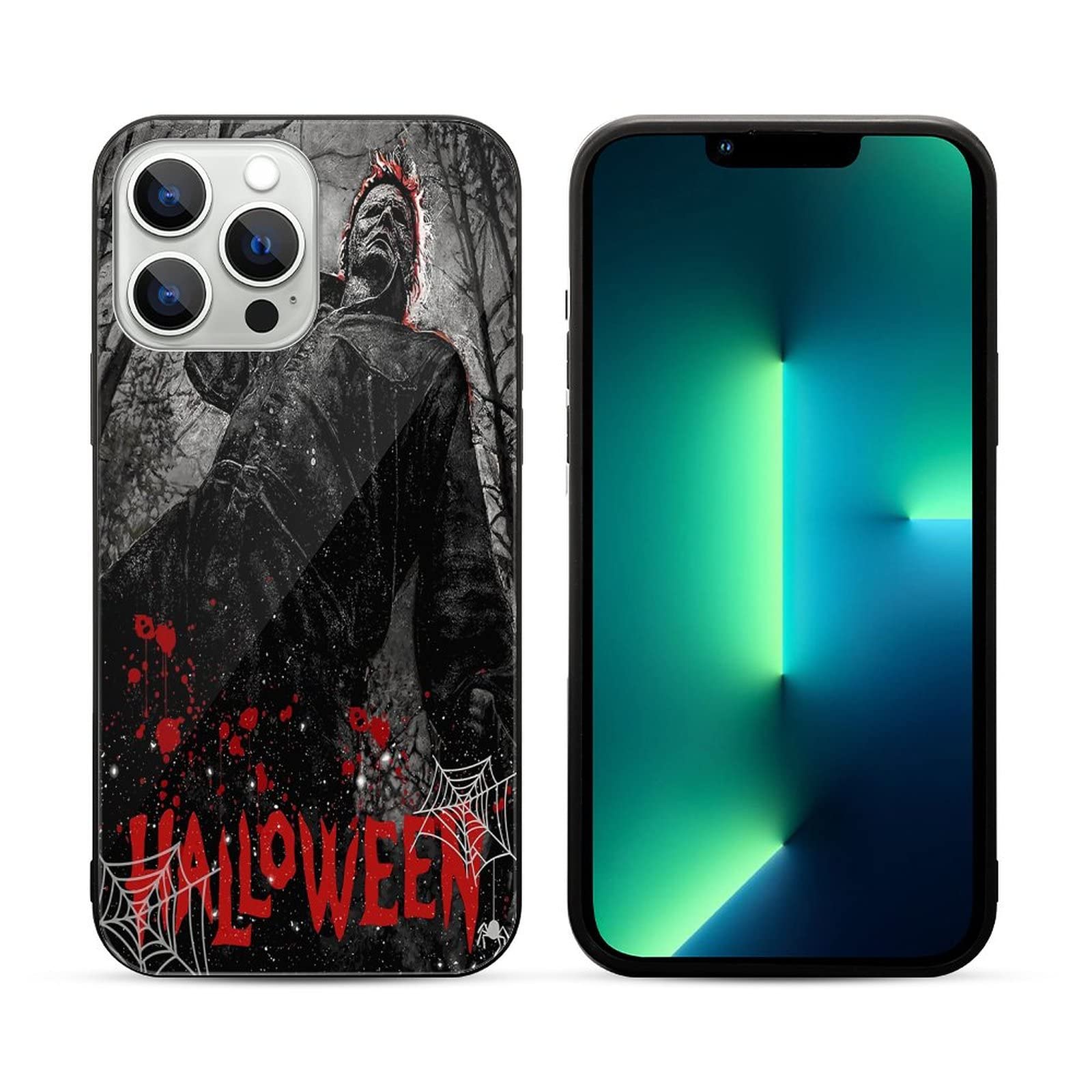 iPhone 13 Pro Max Case - Michael Myers Halloween Horror Movie Protective Glass Cover - Perfect for Trick or Treating, Cosplay & Horror Fans