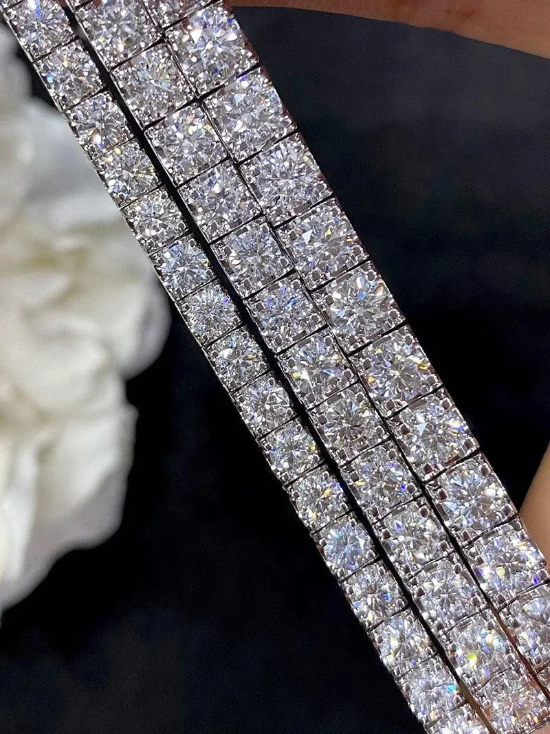 18K White Gold Diamond Bracelet for Women - Real Natural Diamonds, Luxury Full DriIl Wedding & Party Jewelry - Perfect for Anniversaries, Engagements & Special Occasions