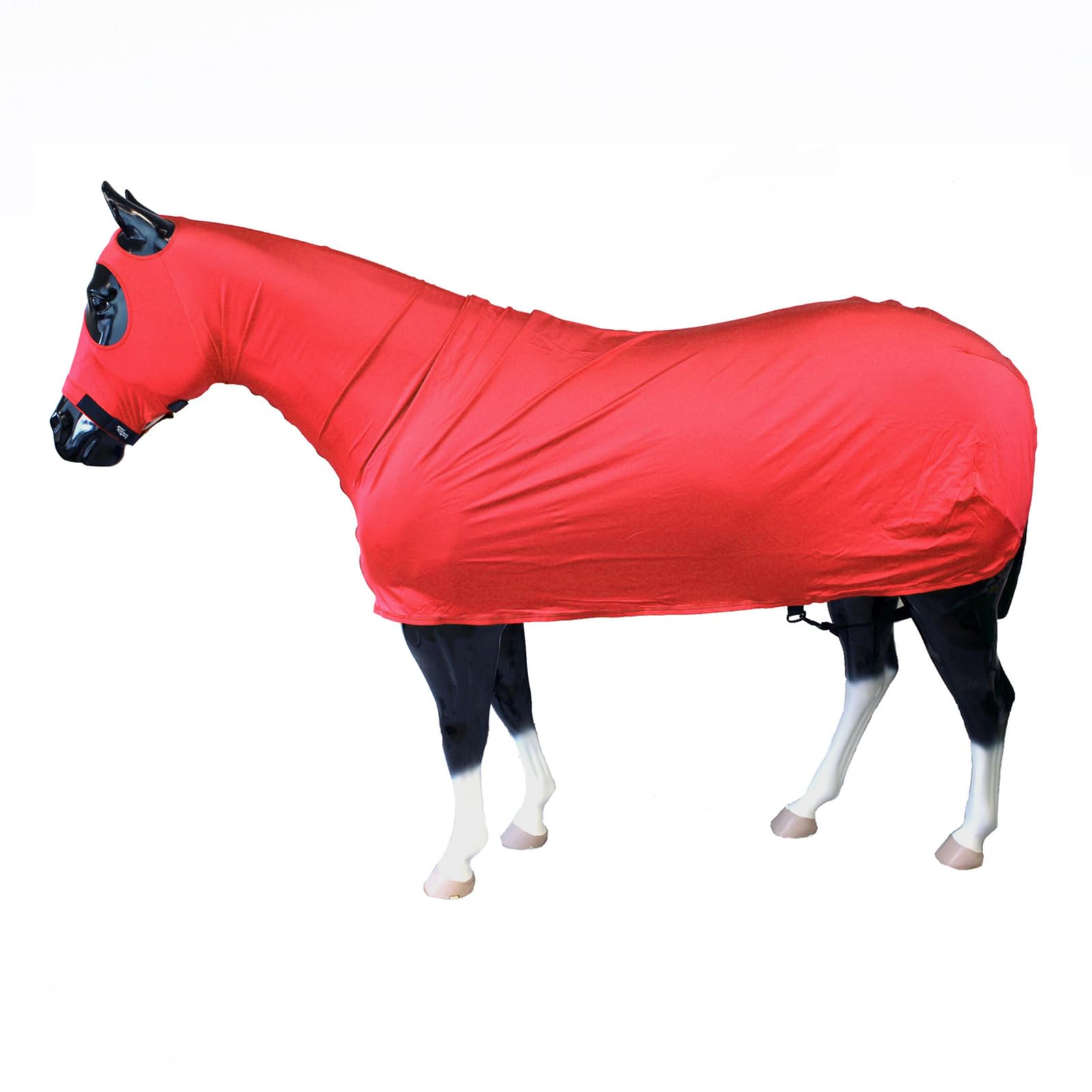 Equestrian Full Body Sleazy Red Mesh Horse Blanket - Breathable & Lightweight for Warm Weather Riding, Training, and Show Prep