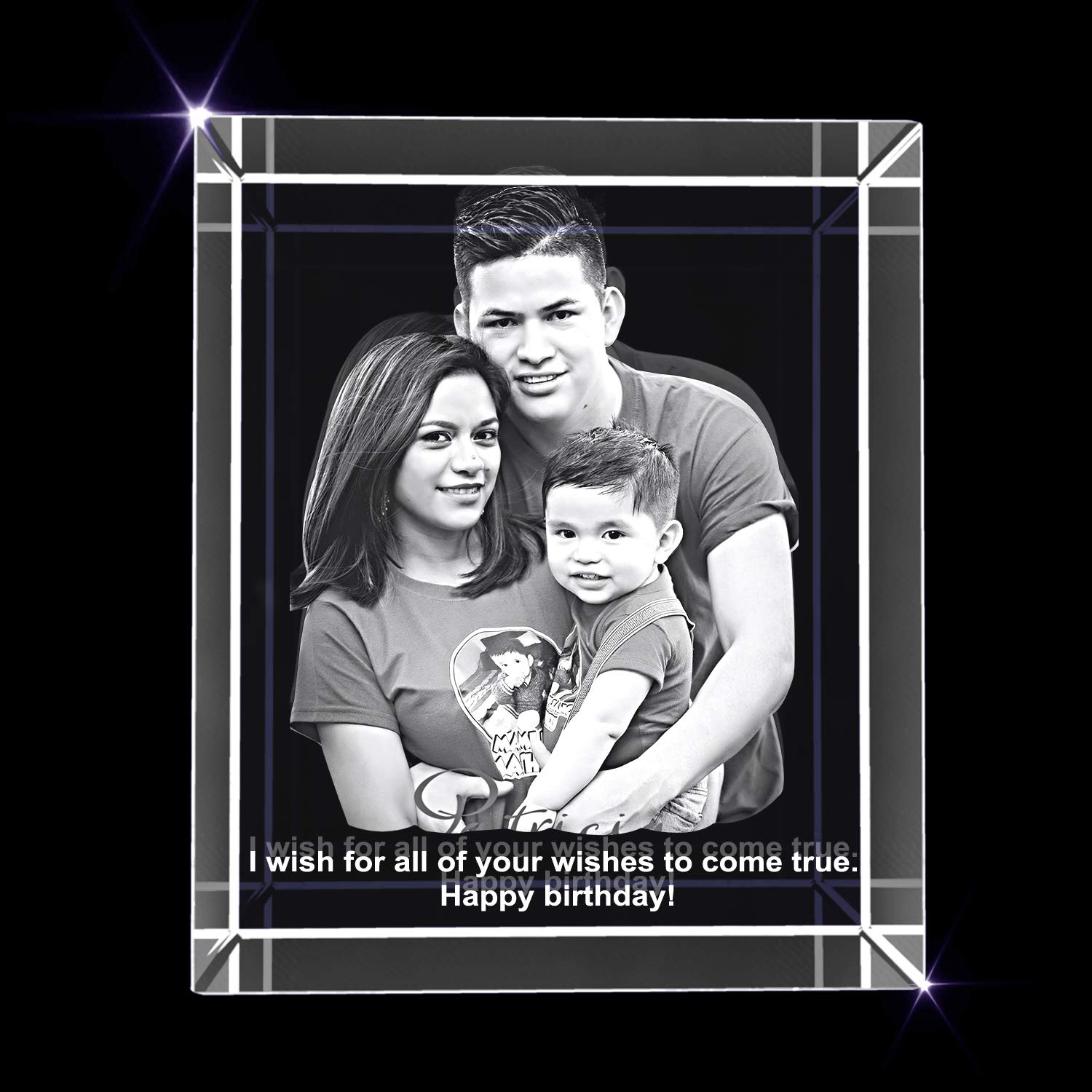 Personalized 3D Engraved Crystal Photo Gift for Birthday - Large Rectangle Keepsake for Anniversary, Wedding, Graduation & Special Occasions