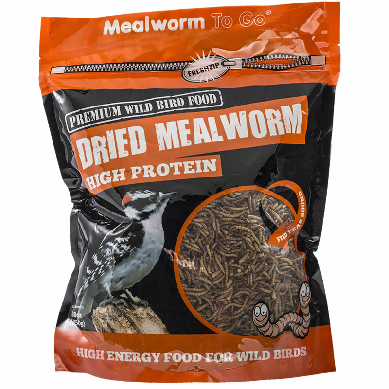 Premium Dried Mealworms for Birds, Reptiles & Chickens - High-Protein 30oz Bulk Bag - Perfect for Wild Bird Feeding, Reptile Treats & Poultry Nutrition